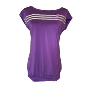 ADIDAS climacool Purple crew neck cap sleeved shirt top